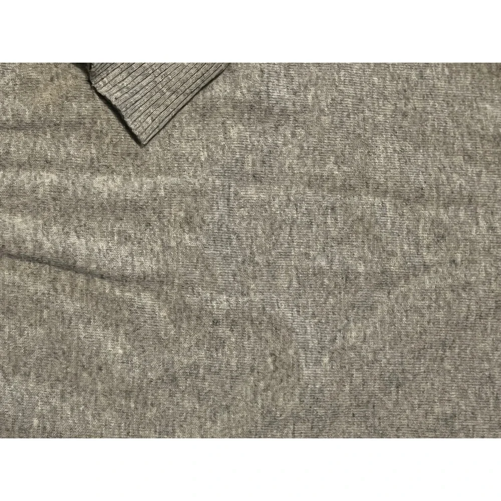 Banana Republic Men's L Merino Wool Sweater Gray Mock Neck Zip Button Collar